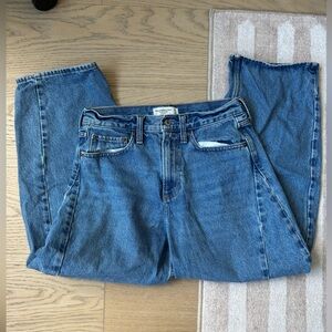 Abercrombie Curve Love Mid Rise Barrel Jean